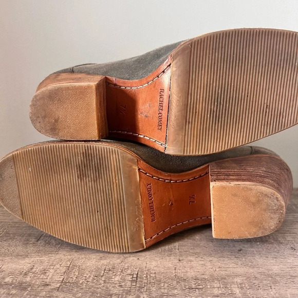 Rachel Comey Grey Suede Clogs Wooden Stacked Heel 7 - Picture 6 of 8